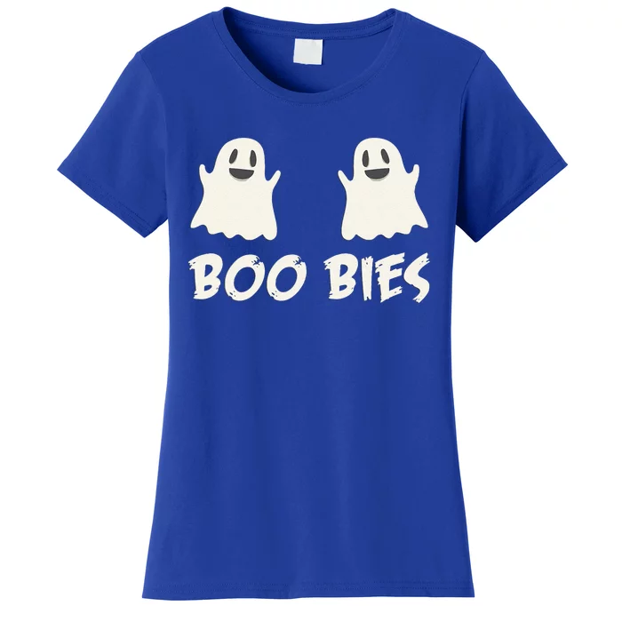 Say Boo Ghost Boobies Spooky Halloween Women's T-Shirt