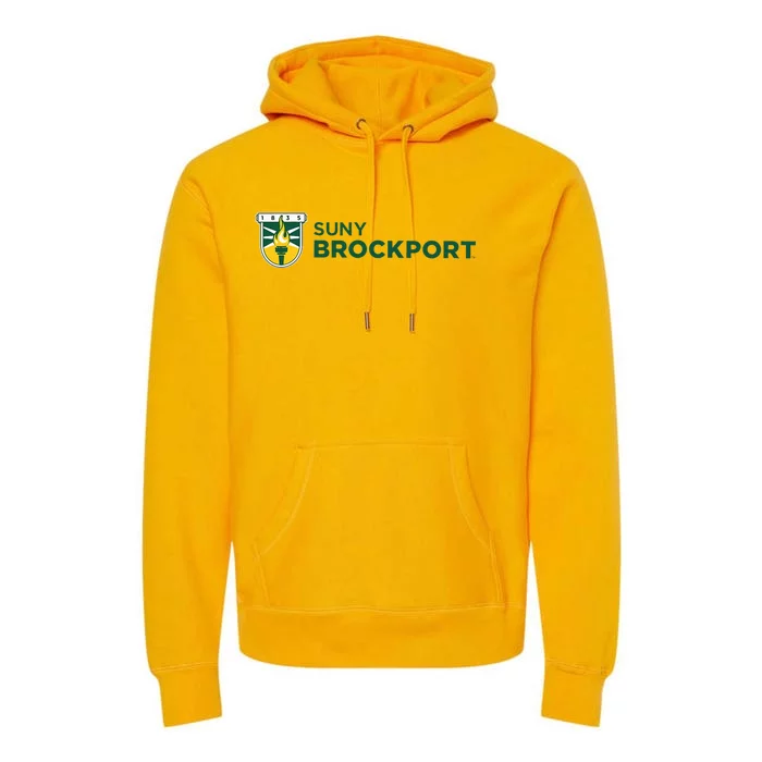 Suny Brockport Golden Eagles Torch Logo Premium Hoodie