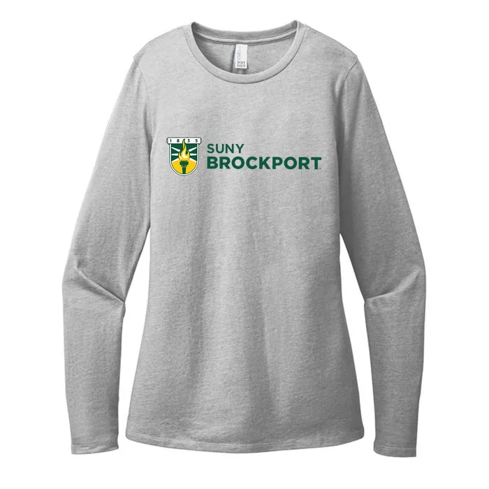 Suny Brockport Golden Eagles Torch Logo Womens CVC Long Sleeve Shirt