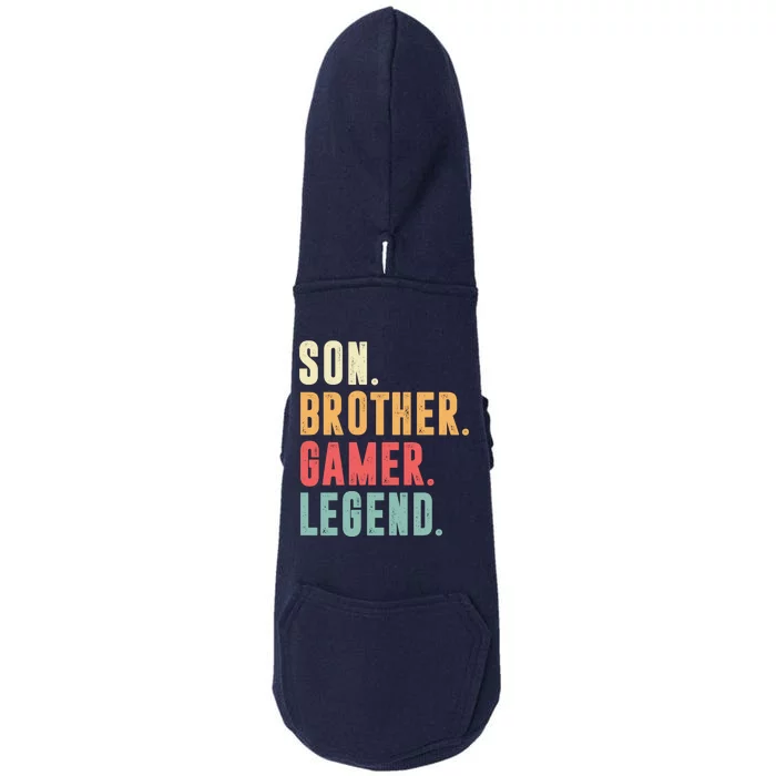 Son Brother Gamer Legend Gift Doggie 3-End Fleece Hoodie