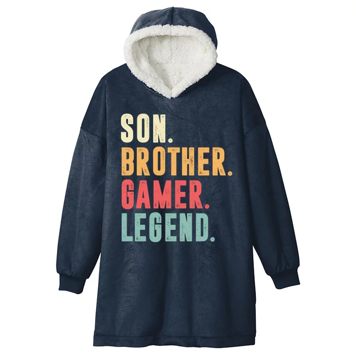 Son Brother Gamer Legend Gift Hooded Wearable Blanket