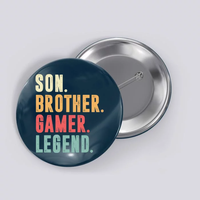 Son Brother Gamer Legend Gift Button