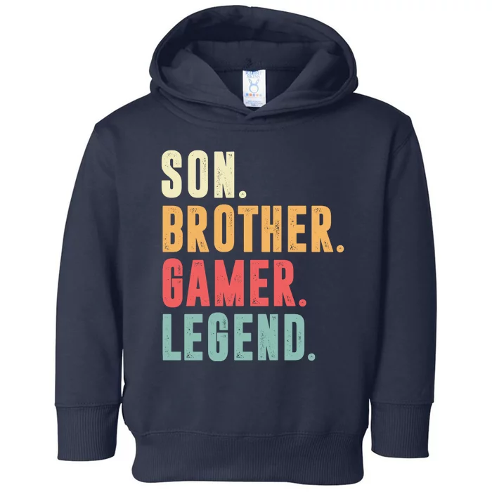 Son Brother Gamer Legend Gift Toddler Hoodie