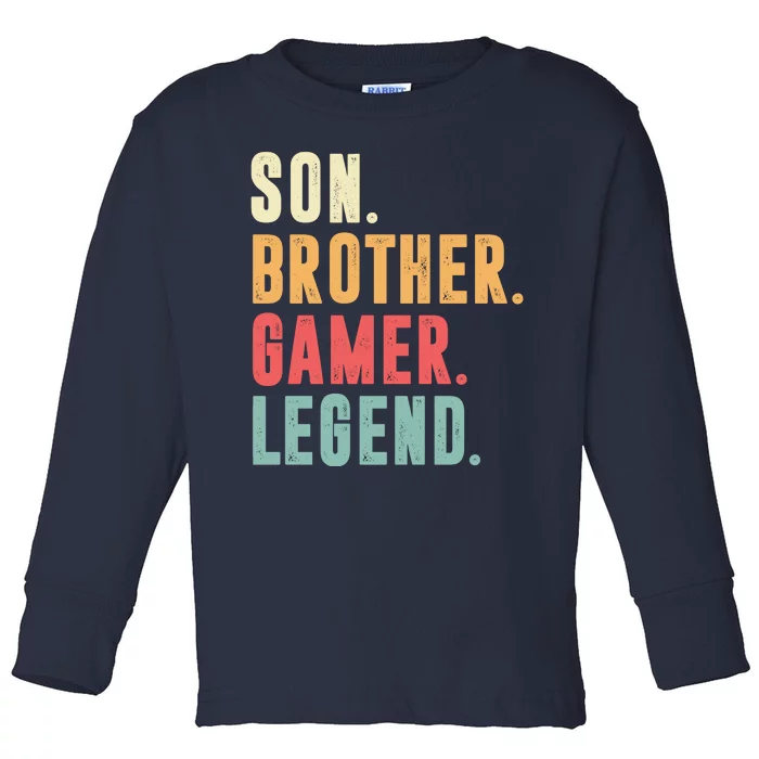 Son Brother Gamer Legend Gift Toddler Long Sleeve Shirt