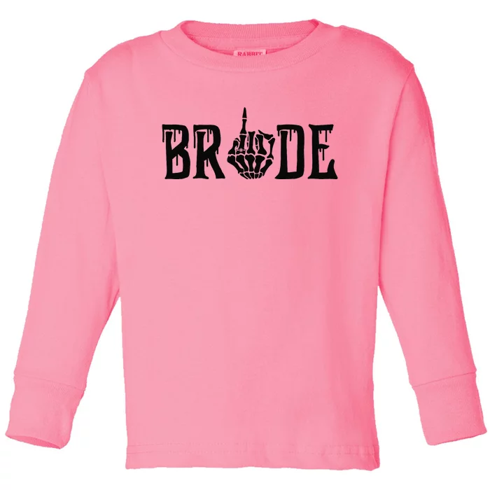 Spooky Bride Groom Gothic Halloween Wedding Matching Toddler Long Sleeve Shirt