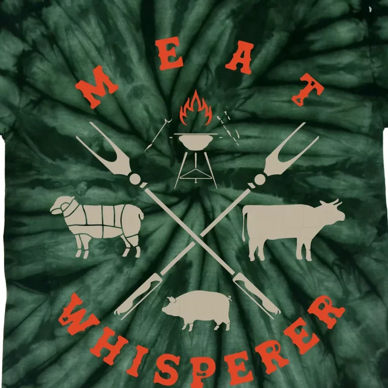 Smoked BBQ Grilling Meat Smoking Meat Whisperer Barbecue Tie-Dye T-Shirt