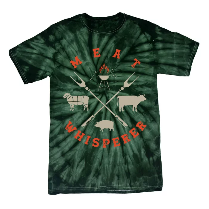 Smoked BBQ Grilling Meat Smoking Meat Whisperer Barbecue Tie-Dye T-Shirt