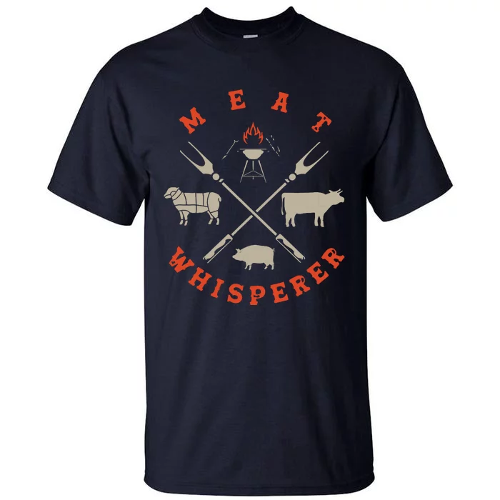 Smoked BBQ Grilling Meat Smoking Meat Whisperer Barbecue Tall T-Shirt