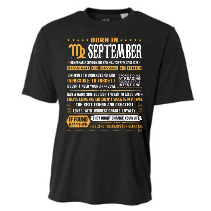 September Birthday Gifts Born In September Virgo Cooling Performance Crew T-Shirt