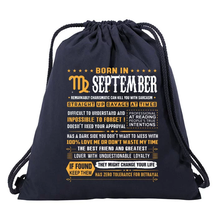 September Birthday Gifts Born In September Virgo Drawstring Bag