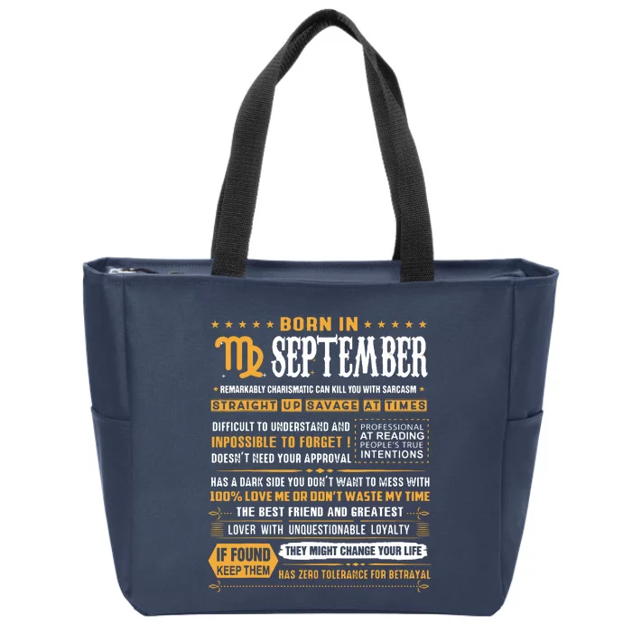 September Birthday Gifts Born In September Virgo Zip Tote Bag