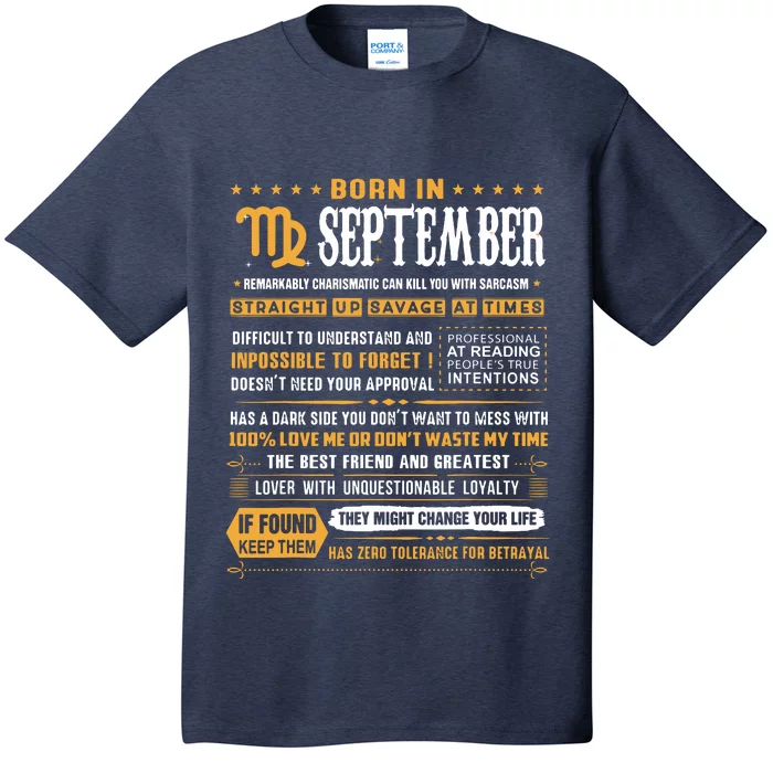 September Birthday Gifts Born In September Virgo T-Shirt