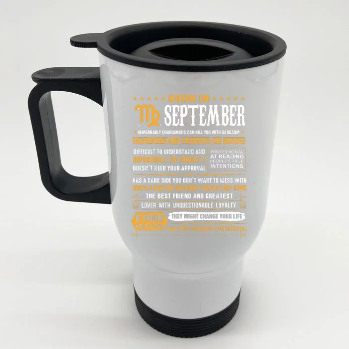 September Birthday Gifts Born In September Virgo Front & Back Stainless Steel Travel Mug