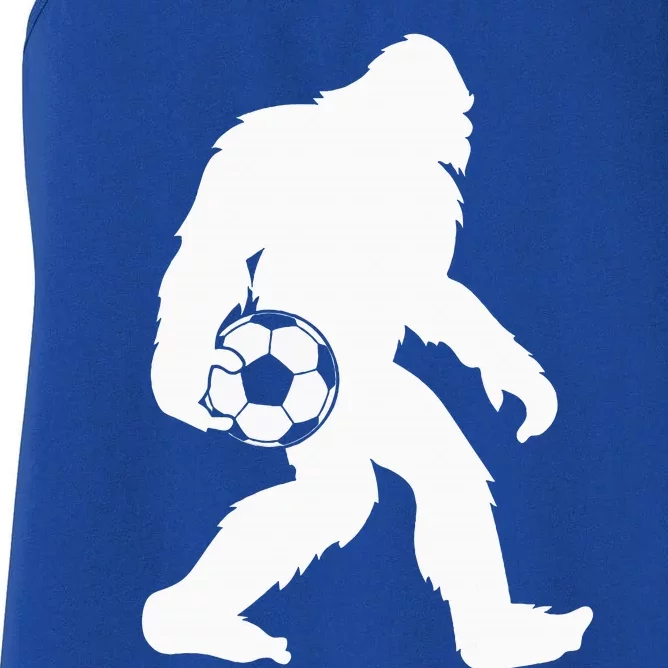 Sasquatch Bigfoot Goalkeeper Funny Soccer Women's Racerback Tank