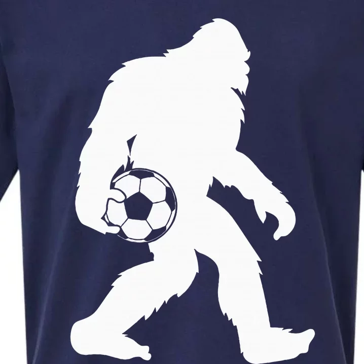 Sasquatch Bigfoot Goalkeeper Funny Soccer Sueded Cloud Jersey T-Shirt