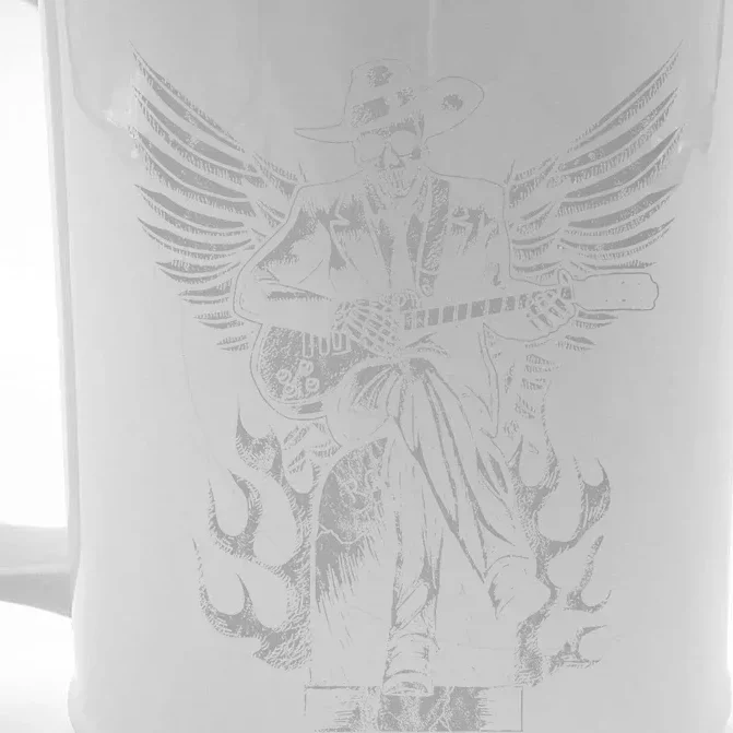 Skeleton Bluesman Grave Vintage Delta Blues Music Front & Back Beer Stein