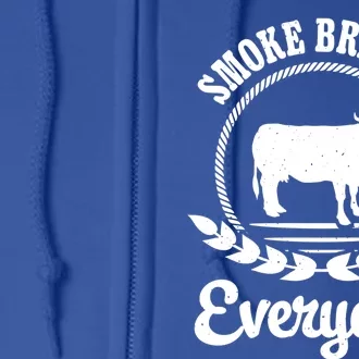 Smoke Brisket Grilling Barbecue Smoke Brisket Gift Full Zip Hoodie