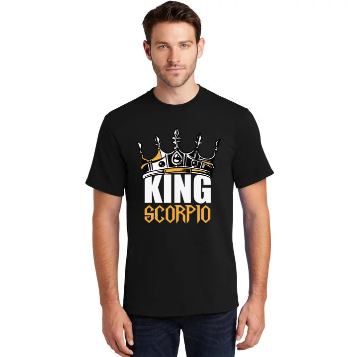 Scorpio Birthday Gifts King Scorpio Zodiac Tall T-Shirt