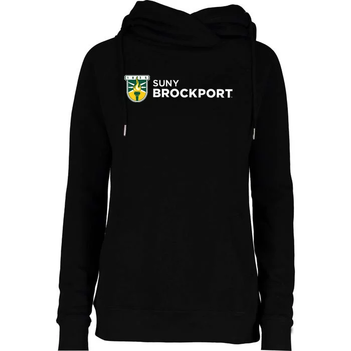 Suny Brockport Golden Eagles Institutional Shield Logo Womens Funnel Neck Pullover Hood