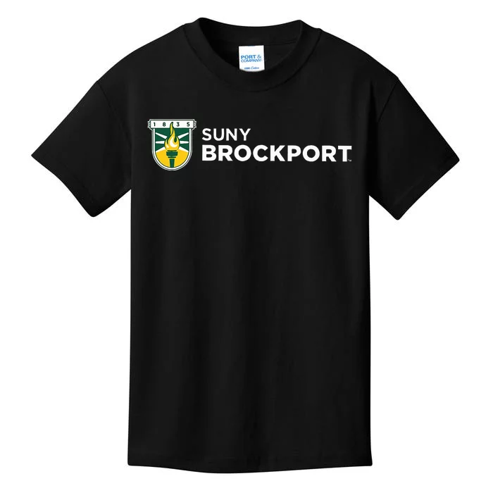 Suny Brockport Golden Eagles Institutional Shield Logo Kids T-Shirt