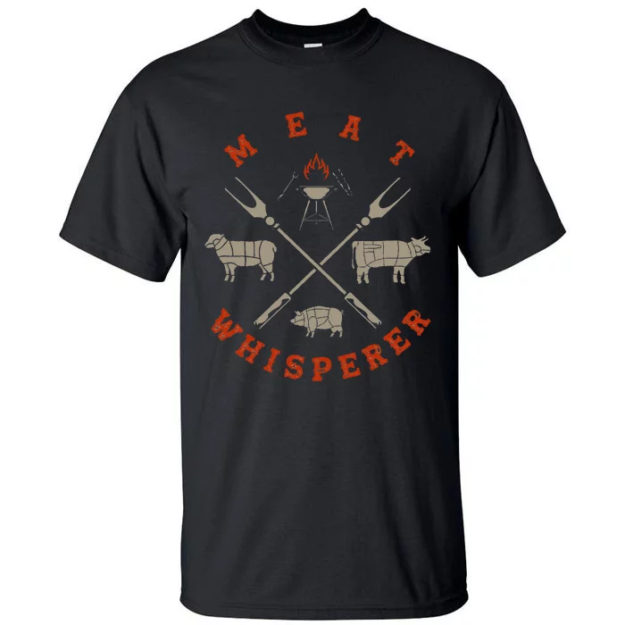 Smoked Bbq Grilling Meat Smoking Meat Whisperer Barbecue Tall T-Shirt