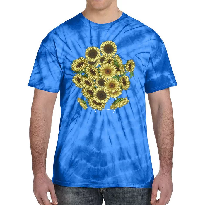 Sunflower Bouquet Gift Cute Floral Vintage Sunflower Gift Tie-Dye T-Shirt