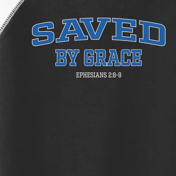 Saved by Grace Blue Athletic Christian Faith Ephesians 28-9 Toddler Fine Jersey T-Shirt