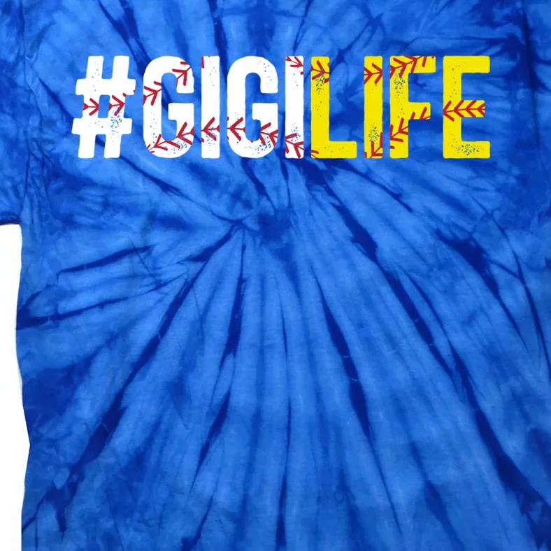 Softball Baseball Gigi Life Baseball Softball Gigi Grandma Funny Gift Tie-Dye T-Shirt