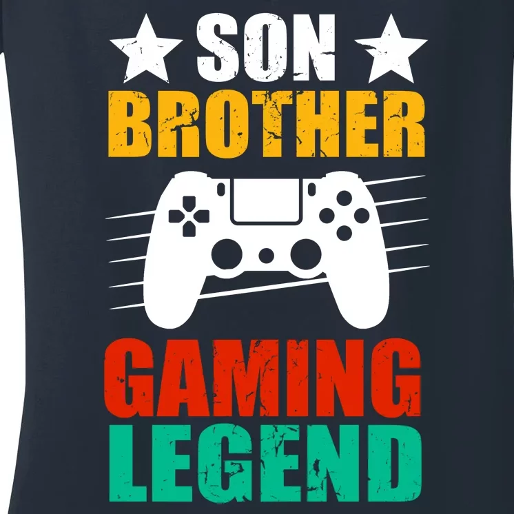 Son Brother Gaming Legend Women's V-Neck T-Shirt