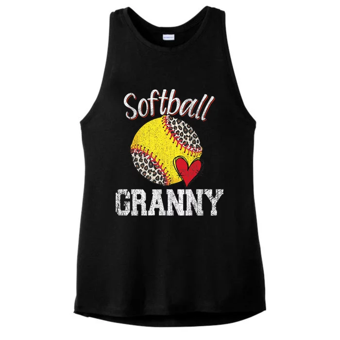 Softball Baseball Granny Leopard Mothers Day Gifts Ladies Tri-Blend Wicking Tank