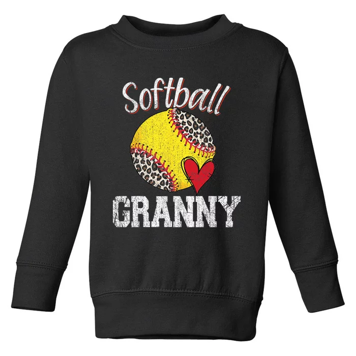 Softball Baseball Granny Leopard Mothers Day Gifts Toddler Sweatshirt