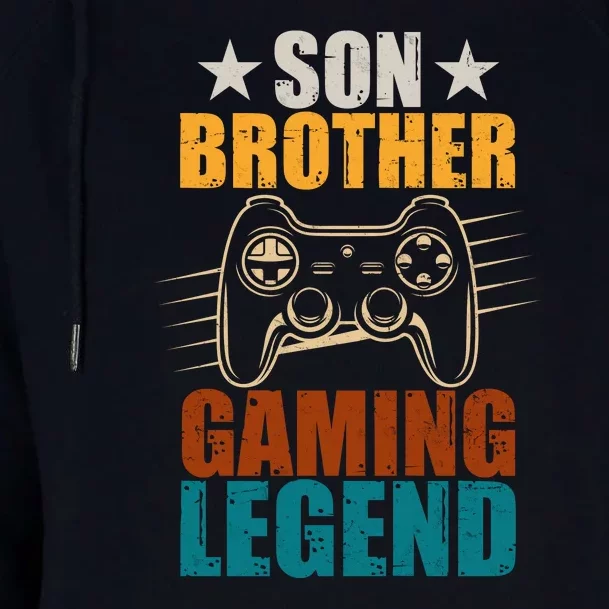 Son Brother Gaming Legend Gamer Womens Funnel Neck Pullover Hood