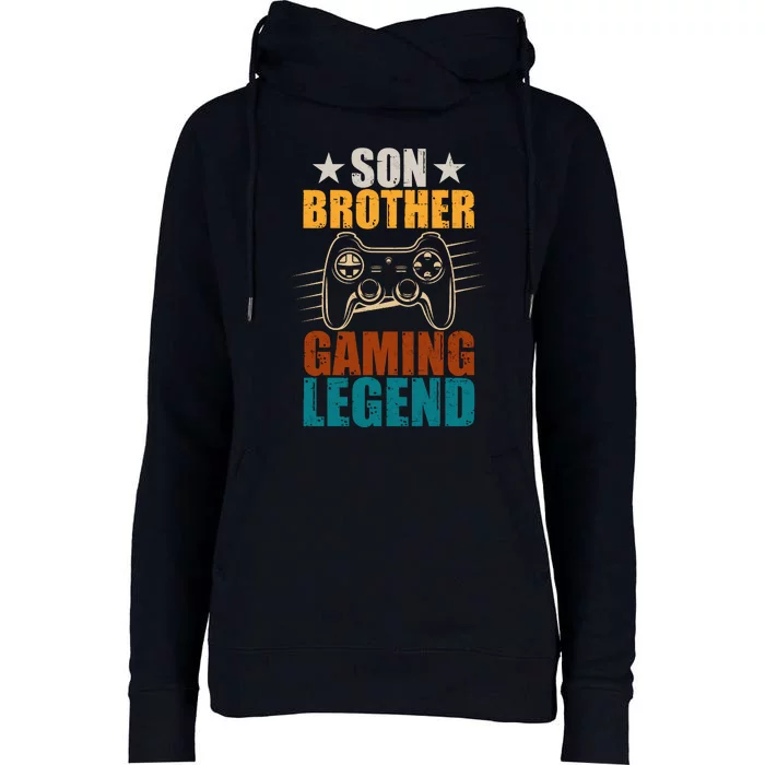 Son Brother Gaming Legend Gamer Womens Funnel Neck Pullover Hood