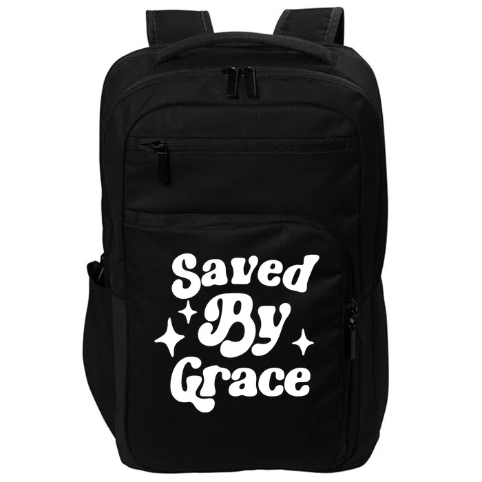 Saved By Grace Motivational Christian Retro Impact Tech Backpack