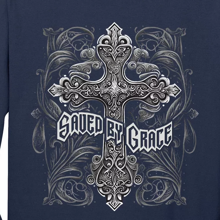 Saved By Grace Christian Tall Long Sleeve T-Shirt