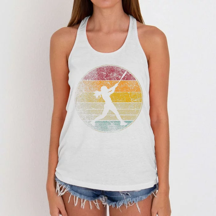 Softball Ball Girl Women Gift Women's Knotted Racerback Tank