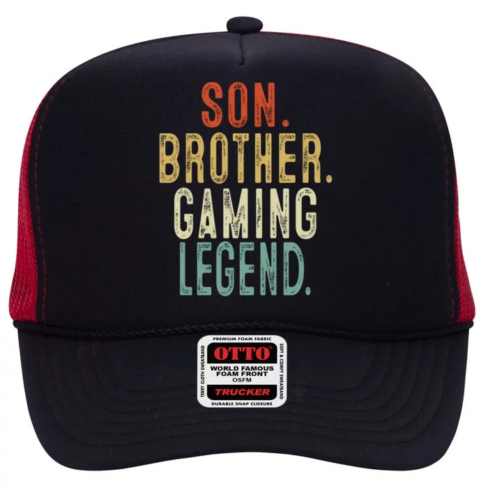 Son Brother Gaming Legend Cool Gift High Crown Mesh Trucker Hat