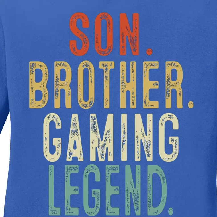 Son Brother Gaming Legend Cool Gift Ladies Long Sleeve Shirt