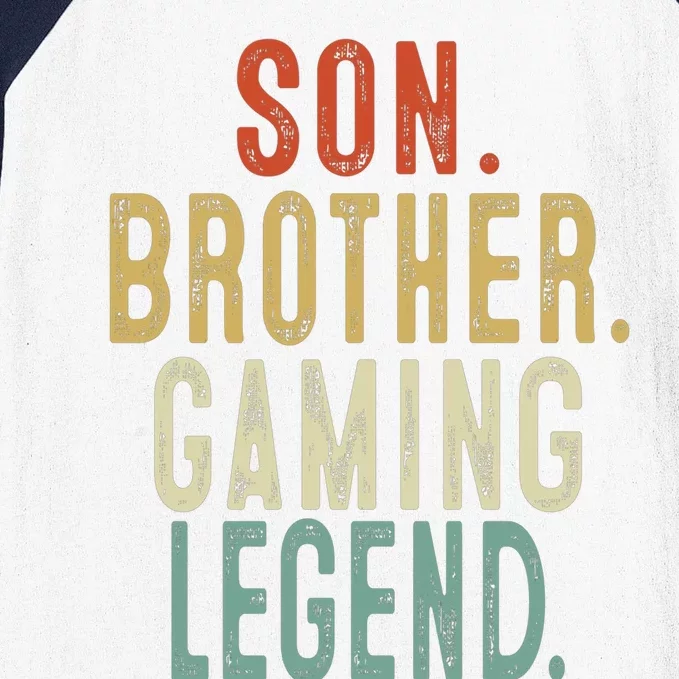 Son Brother Gaming Legend Cool Gift Baseball Sleeve Shirt