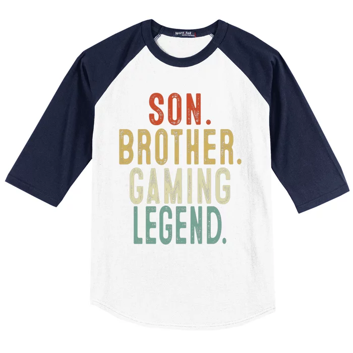 Son Brother Gaming Legend Cool Gift Baseball Sleeve Shirt