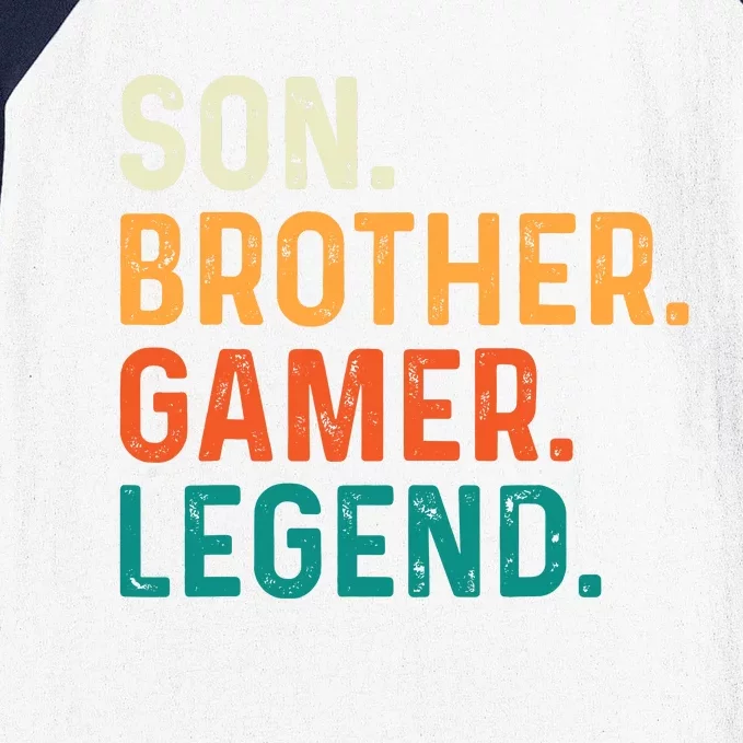 Son Brother Gamer Legend Funny Gaming Baseball Sleeve Shirt