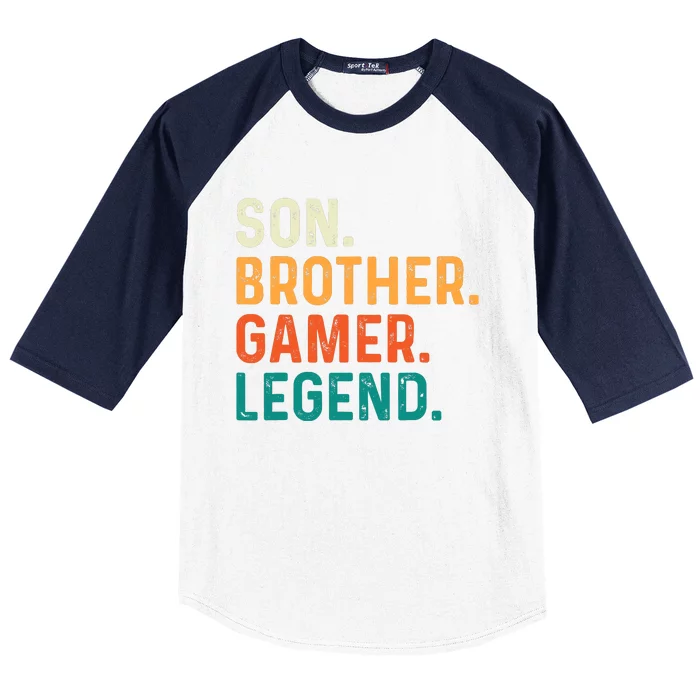 Son Brother Gamer Legend Funny Gaming Baseball Sleeve Shirt