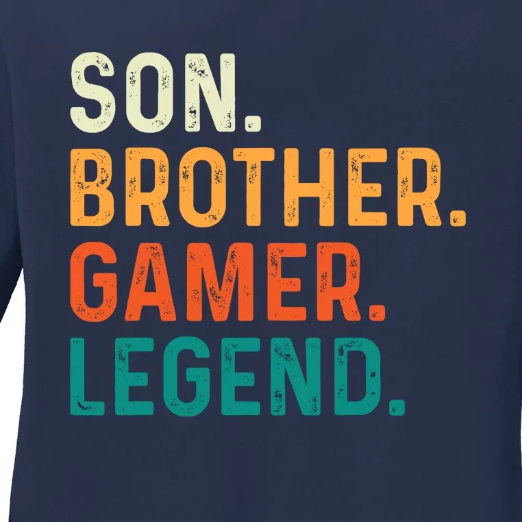 Son Brother Gamer Legend Funny Gaming Ladies Long Sleeve Shirt