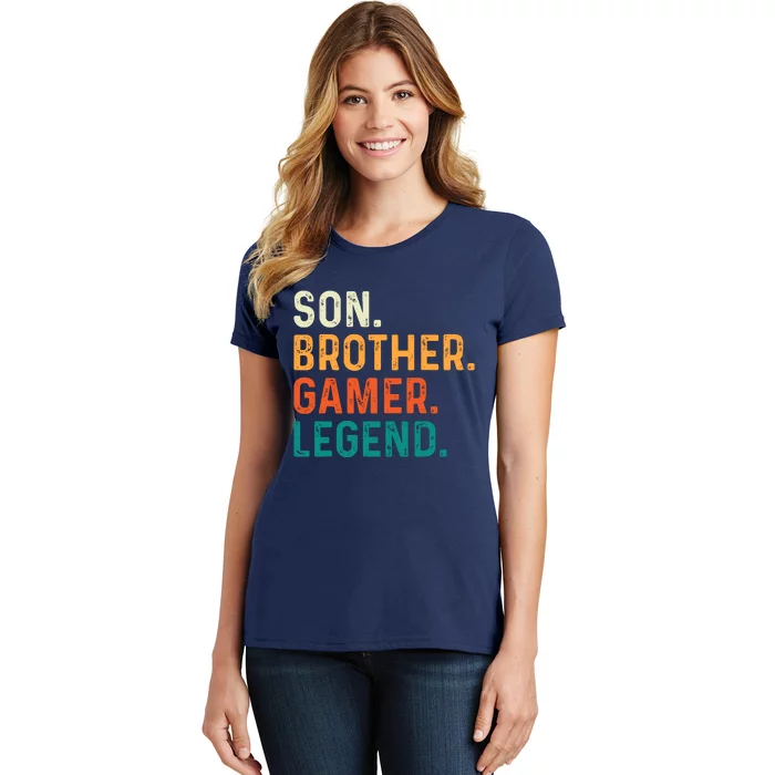 Son Brother Gamer Legend Funny Gaming Women's T-Shirt