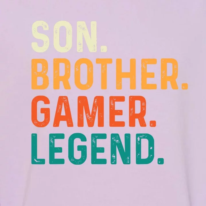 Son Brother Gamer Legend Funny Gaming Garment-Dyed Sweatshirt