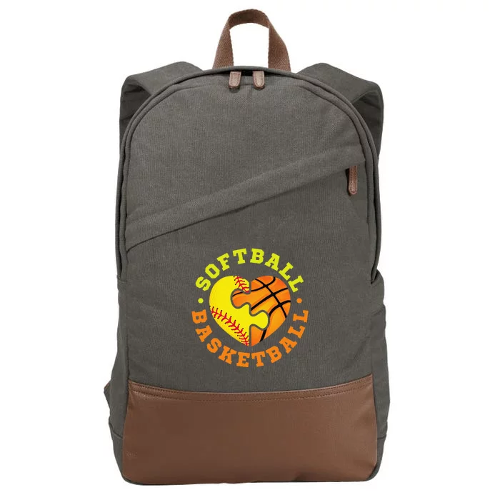 Softball Basketball Gift Cotton Canvas Backpack