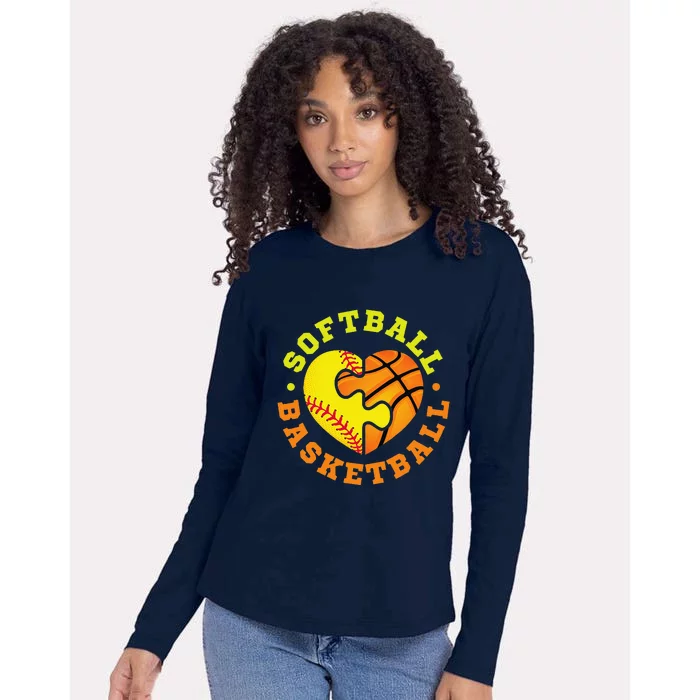 Softball Basketball Gift Womens Cotton Relaxed Long Sleeve T-Shirt