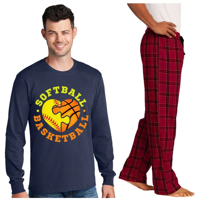 Softball Basketball Gift Long Sleeve Pajama Set