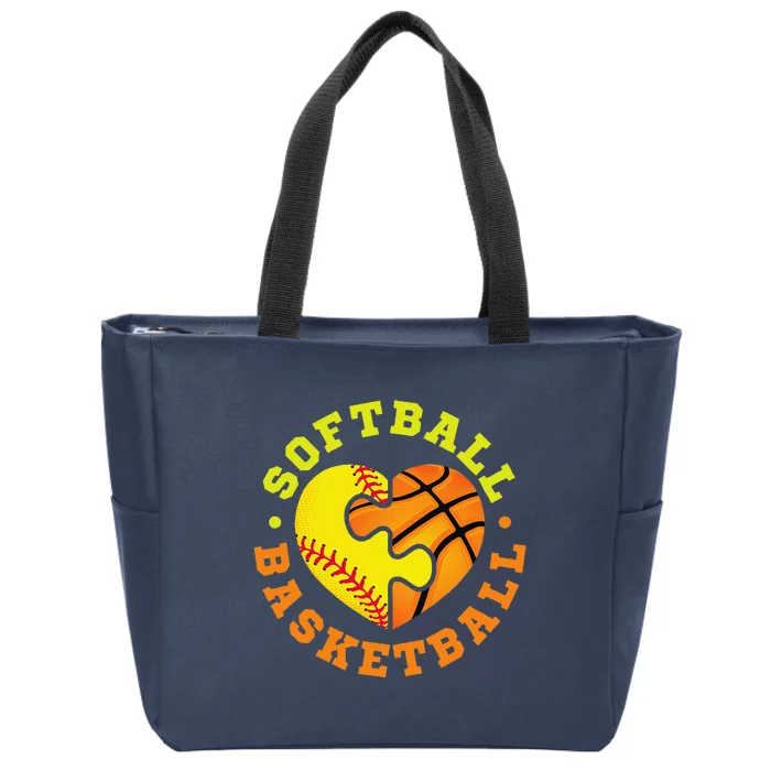 Softball Basketball Gift Zip Tote Bag