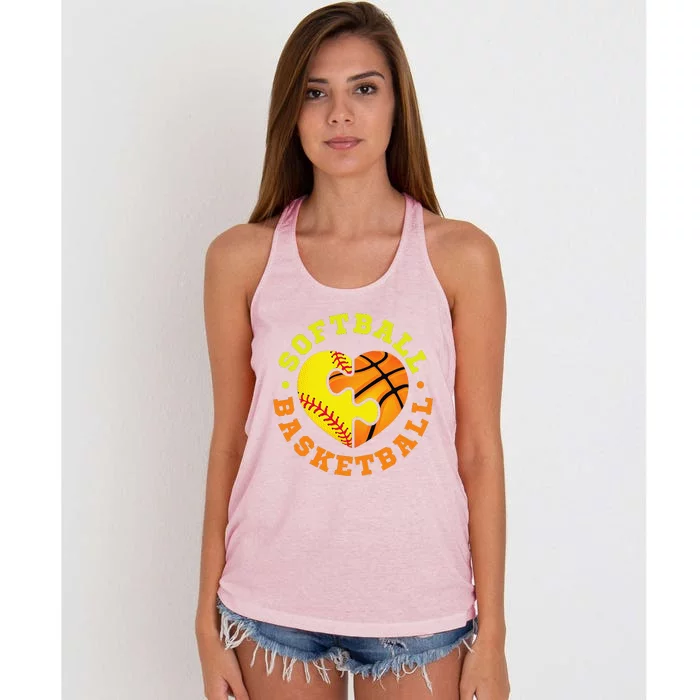 Softball Basketball Gift Women's Knotted Racerback Tank